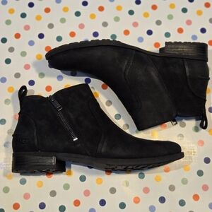 UGG Aureo II Waterproof ankle boot 9.5 black suede leather NEW comf rain snow